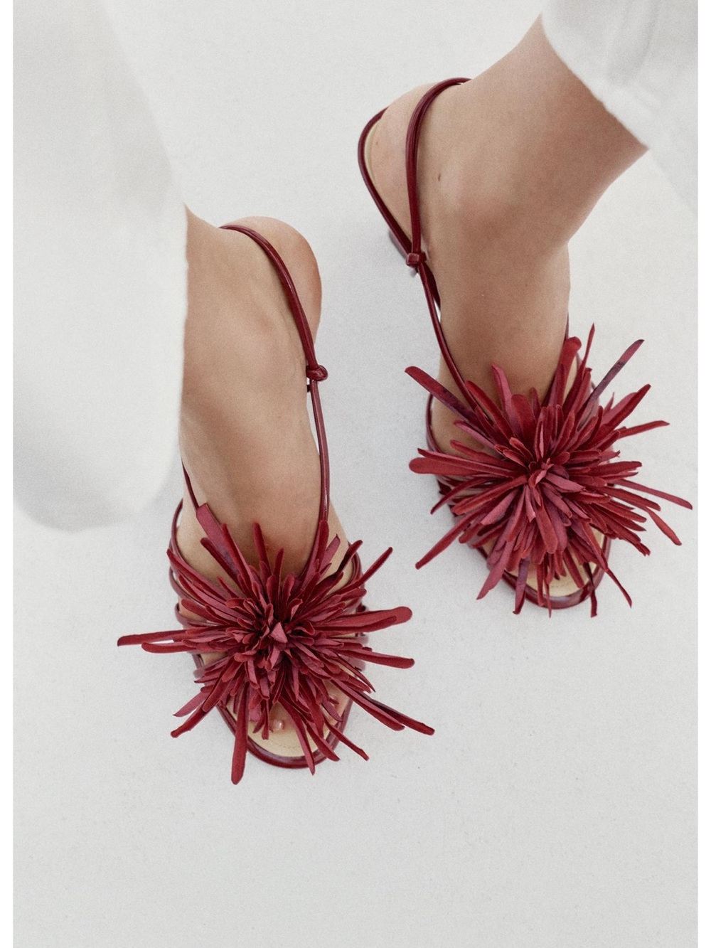 ZARA FLOWER HEELED SANDALS